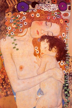 Mother And Child ii painting - Gustav Klimt Mother And Child ii art painting